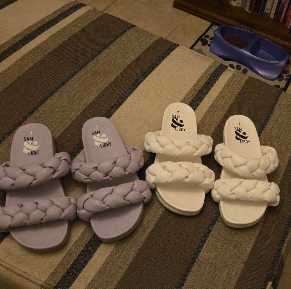 Sam & Libby Women's Sandals - Lavender and White 2 For 1